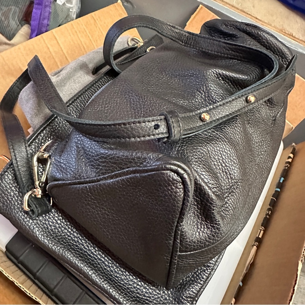 NWT Sevilla Smith Black Leather Crossbody Bag - Picture 14 of 16